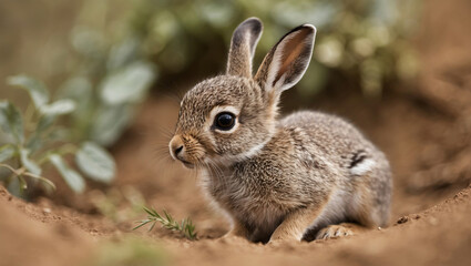 Fototapeta premium Baby hare in nature.