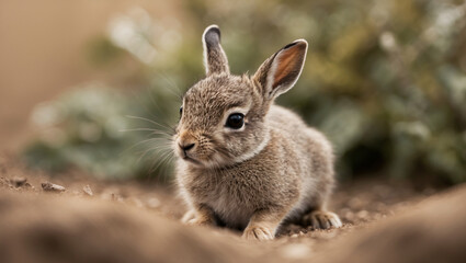 Fototapeta premium Baby hare in nature.