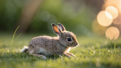 Fototapeta premium Baby hare in nature.