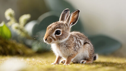 Fototapeta premium Baby hare in nature.