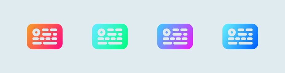 Keyword solid icon in gradient colors. Optimization signs vector illustration.