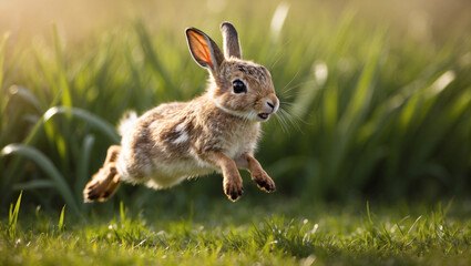 Fototapeta premium Baby hare in nature.