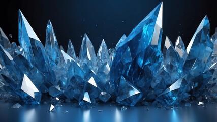 blue crystal shards abstract background design