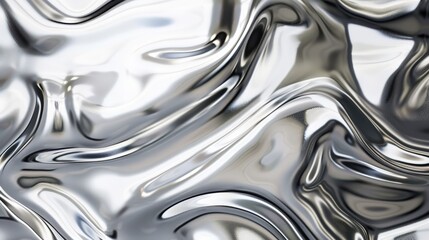 surface texture of liquid silver, with its smooth and reflective sheen. The background is a solid color that complements the metallic effect