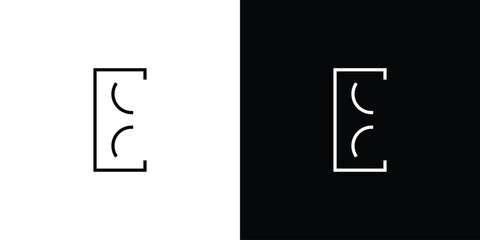Unique and simple  E logo design