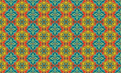 African ethnic native pattern.Traditional kente,ankara,kitenge,chitenge,capulana african wax print fabric pattern.Abstract vector motif pattern.For fabric,clothing,blanket,carpet,woven,wrap,decoration