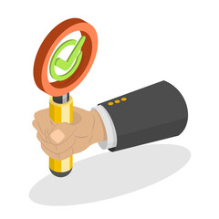 3D Isometric Flat Illustration of Hand Gesture Set, Human Hands Holding Different Objects. Item 4