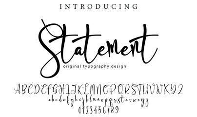 Statement Font Stylish brush painted an uppercase vector letters, alphabet, typeface