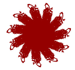 red floral abstract design circle