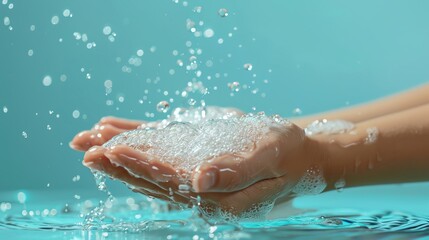 Global Handwashing Day, hand hygiene symbols, ample copy space