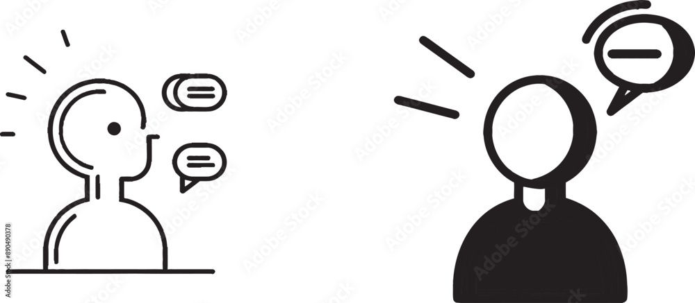 Poster Agent talkline icon. Continuous one line with curl. Business management sign. Speech bubble symbol. Agent outline ribbon. Loop curve pattern. Vector..