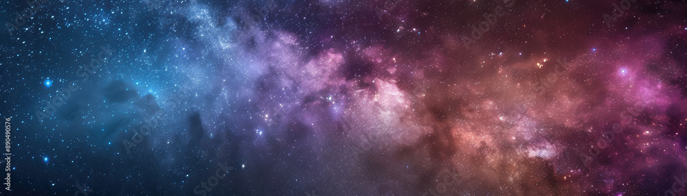 Wall mural stunning view of a colorful galaxy in outer space, highlighting the beauty and vastness of the unive