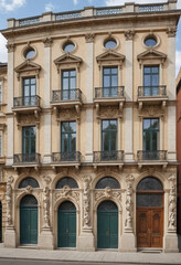 Obraz premium A photomontage combining architectural elements from different historical periods. 