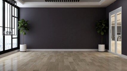 blank wall for logo mockup with office environment