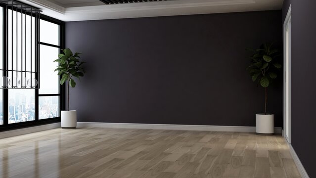 blank wall for logo mockup with office environment