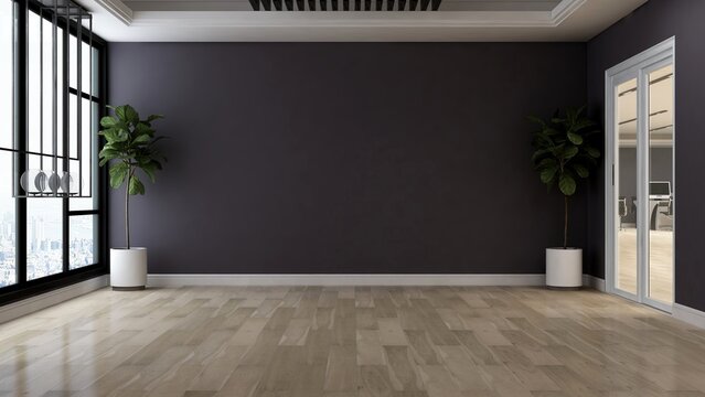 blank wall for logo mockup with office environment