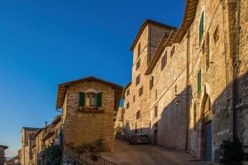 Italy beauty, near to Basilica of Saint Francis of Assisi, Assisi,Umbria. Discover the beauty of the Italian medieval historical city.