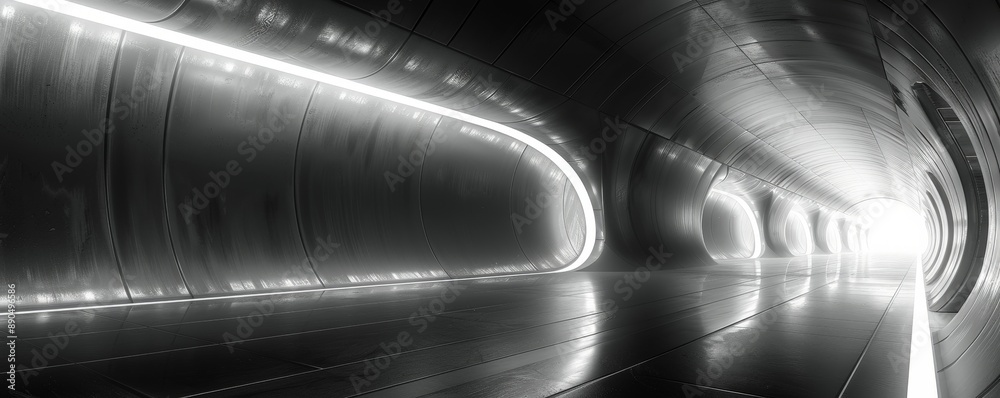 Wall mural enigmatic tunnel: surreal perspective with intriguing depth and mysterious atmosphere