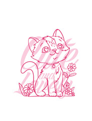 hand drawn dog illustration with text cute and lovely for t-shirt design