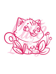 hand drawn dog illustration with text cute and lovely for t-shirt design