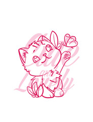 Obraz premium hand drawn dog illustration with text cute and lovely for t-shirt design