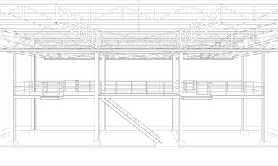 3D illustration of building structure