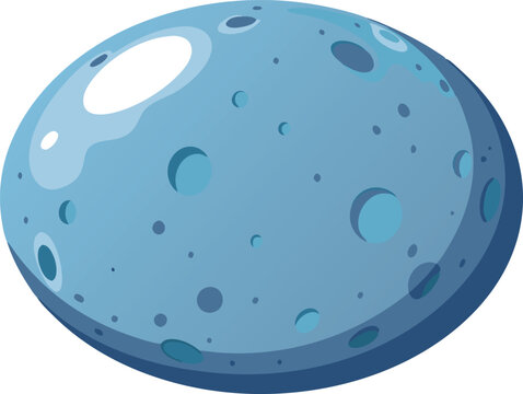 Creative illustration of a cartoon moon with craters and shadows, perfect for astronomy themes and space-related designs