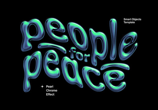 Pearl Chrome Text Effect Mockup
