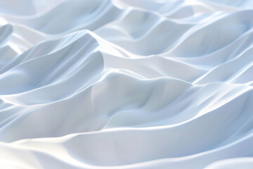 Obraz premium Serene waves of white fabric, gently cascading in a soft, surreal pattern. Perfect for backgrounds, textures, or abstract designs that emphasize tranquility.