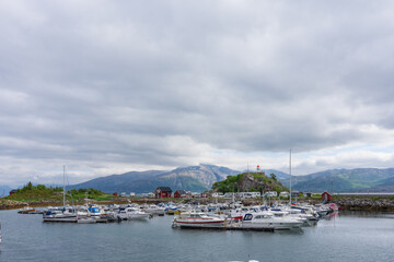Fototapeta premium View from Lødingen at Hinnøya in Lofoten, Norway