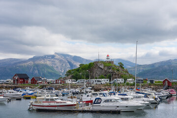 Fototapeta premium View from Lødingen at Hinnøya in Lofoten, Norway