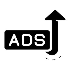 ads with increase up arrow glyph icon