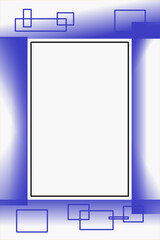 Modern frame, white, blue, rectangular shape