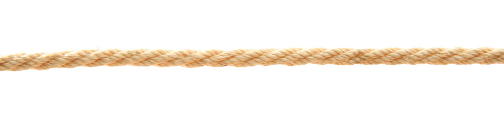 Hemp rope on white background. Organic material