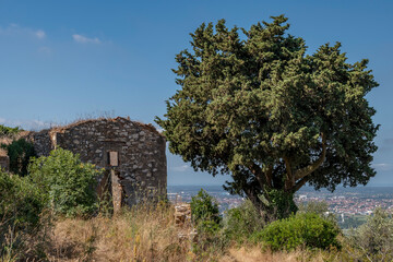 An ancient abandoned ruin on Mount Castellare, overlooking Pisa, Italy