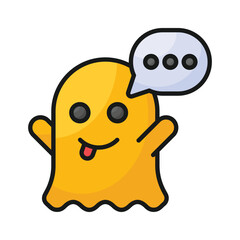 An icon with a ghost logo, for instant photo and video sharing, augmented reality filters.