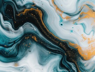 Obraz premium Gold and Blue Painting Close Up