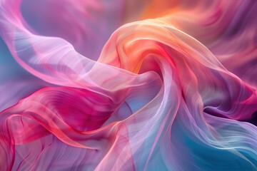 Obraz premium Bright abstract weightless background. Lightweight translucent swirl veil with shades of different colors