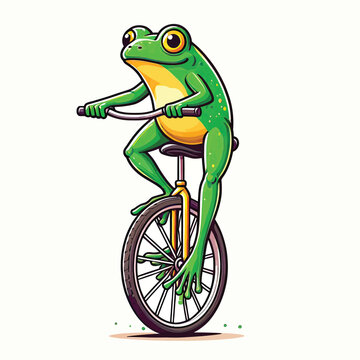 recommend clip art: A frog that goes on a unicycle Adobe Illustrator Artwork