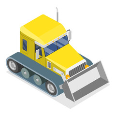 3D Isometric Flat Vector Set of Construction Equipment , Special Machines for the Building Work. Item 3