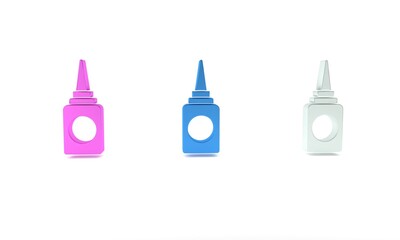 Colorful Bottle nasal spray icon isolated on white background. Minimalism concept. 3D render illustration