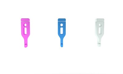 Colorful Medical digital thermometer for medical examination icon isolated on white background. Minimalism concept. 3D render illustration