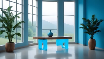 Photo interior modern design room 3d illustration