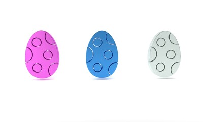 Colorful Easter egg icon isolated on white background. Happy Easter. Minimalism concept. 3D render illustration