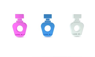 Colorful Perfume icon isolated on white background. Minimalism concept. 3D render illustration