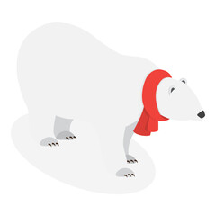 3D Isometric Flat Vector Set of Polar Bear Postures, White Big Animal. Item 3