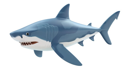 Naklejka premium 3d render shark isolated on transparent background