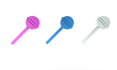 Colorful Lollipop icon isolated on white background. Food, delicious symbol. Minimalism concept. 3D render illustration