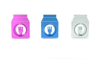 Colorful Online ordering and fast food delivery icon isolated on white background. Minimalism concept. 3D render illustration