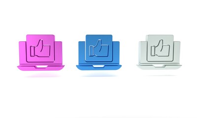 Colorful Hand like icon isolated on white background. Minimalism concept. 3D render illustration